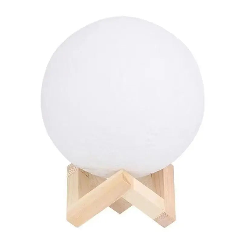 8Cm LED Night Light 3D Printed Moonlight with Plastic Bracket Bedroom Decoration Creative Bedside Atmosphere Lighting