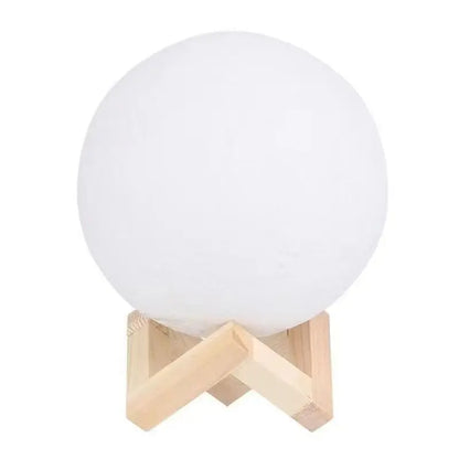 8Cm LED Night Light 3D Printed Moonlight with Plastic Bracket Bedroom Decoration Creative Bedside Atmosphere Lighting