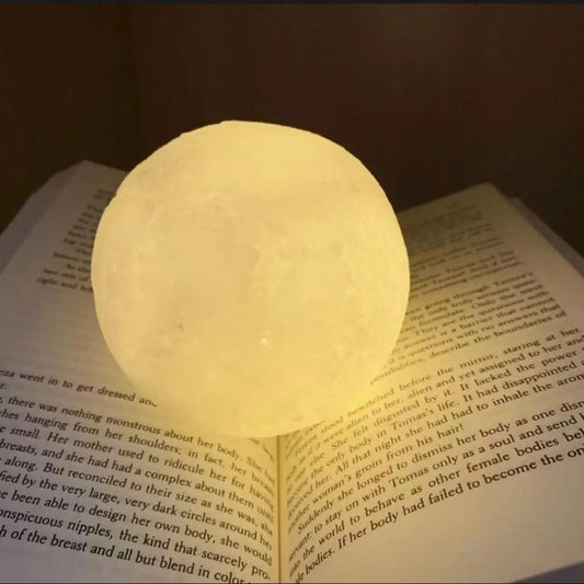 8Cm LED Night Light 3D Printed Moonlight with Plastic Bracket Bedroom Decoration Creative Bedside Atmosphere Lighting